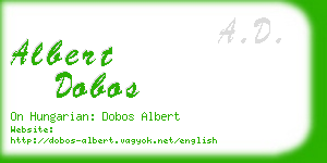 albert dobos business card